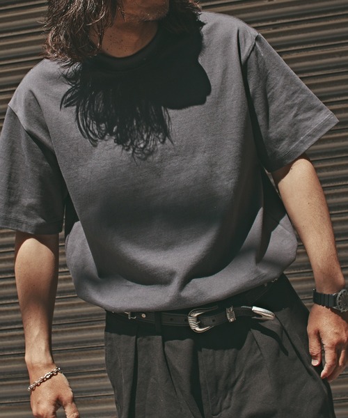 ALL RUNS(オールランズ)の「オーバーサイズ ベーシックトップス 半袖Tシャツ メンズ 夏物 夏服(Tシャツ/カットソー・メンズ・ダークグレー/ダークグリーン/ブラック/ホワイト・M/XL/L)」の16枚目の写真