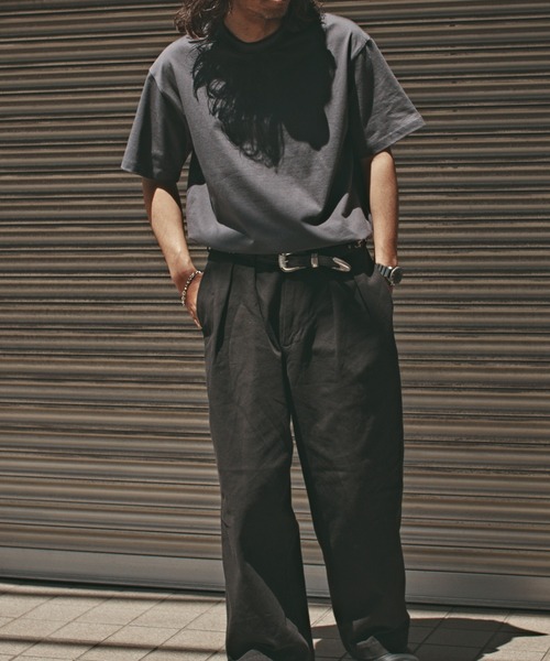 ALL RUNS(オールランズ)の「オーバーサイズ ベーシックトップス 半袖Tシャツ メンズ 夏物 夏服(Tシャツ/カットソー・メンズ・ダークグレー/ダークグリーン/ブラック/ホワイト・M/XL/L)」の18枚目の写真