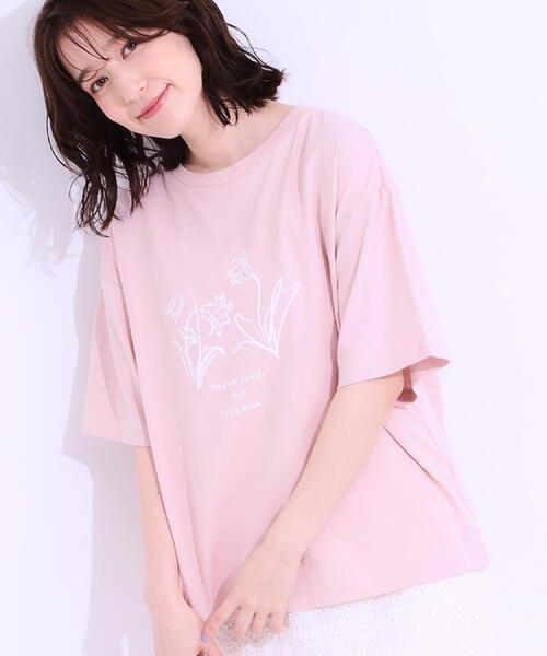 SHOO・LA・RUE（シューラルー）の「【選べる4柄】コットンプリントロゴTシャツ（Tシャツ/カットソー・レディース・ブラック系1/ホワイト系4/ピンク系3/グレー系その他4/ブラック系2/グレー系その他/ホワイト系2/ホワイト系1・01/02/03/04）」の8枚目の写真
