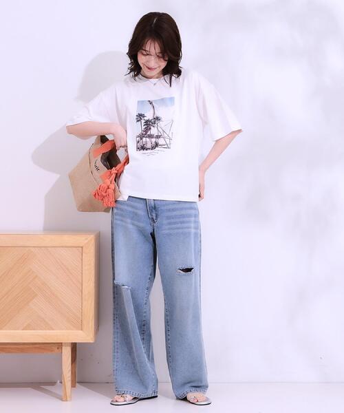 SHOO・LA・RUE（シューラルー）の「【選べる4柄】コットンプリントロゴTシャツ（Tシャツ/カットソー・レディース・ブラック系1/ホワイト系4/ピンク系3/グレー系その他4/ブラック系2/グレー系その他/ホワイト系2/ホワイト系1・01/02/03/04）」の19枚目の写真