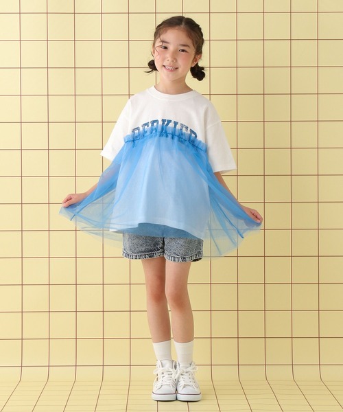 LEPSIM（レプシィム）の「【KIDS】ロゴチュールTSS　451662（Tシャツ/カットソー・キッズ・オフホワイト/チャコールグレー/ピンク・140/120/130）」の12枚目の写真