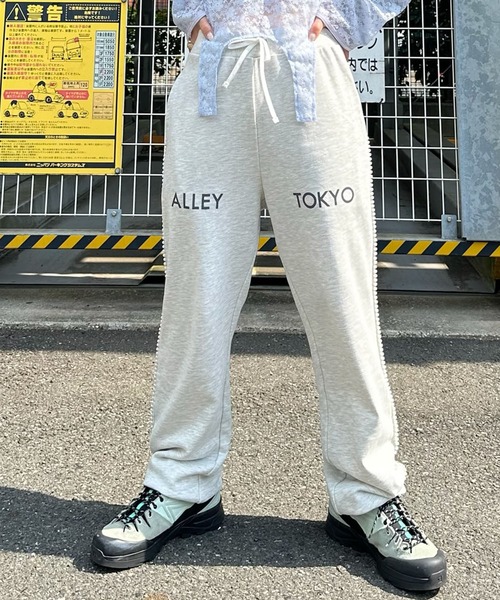 Alley Tokyo（アリートーキョー）の「サイドパールAlleyスエパン（スウェットパンツ・レディース・オートミール・FREE）」の9枚目の写真