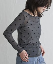 VENCEEXCHANGE | シアーフラワーフロッキープルオーバー(Tシャツ/カットソー)