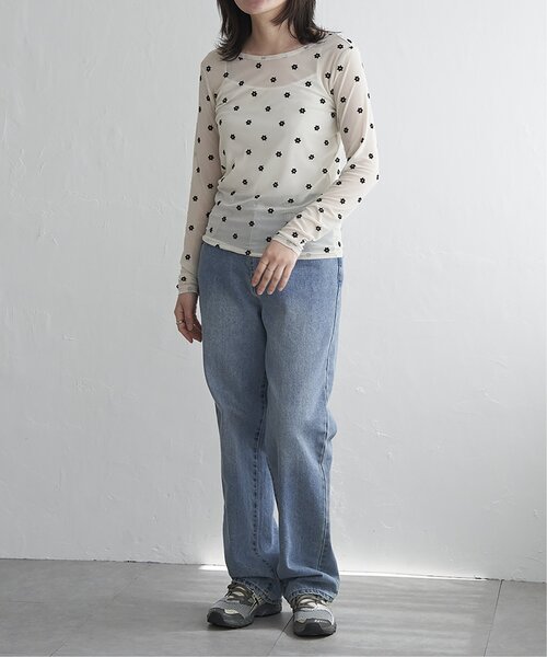 VENCEEXCHANGE（ヴァンスエクスチェンジ）の「シアーフラワーフロッキープルオーバー（Tシャツ/カットソー・レディース・ブラック/アイボリー/グレー・FREE）」の8枚目の写真