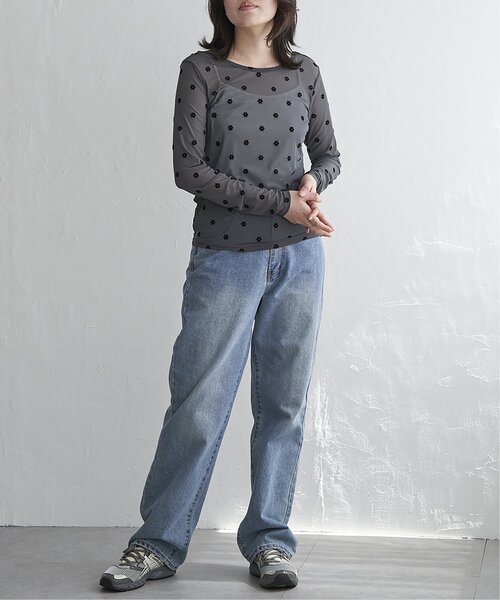 VENCEEXCHANGE（ヴァンスエクスチェンジ）の「シアーフラワーフロッキープルオーバー（Tシャツ/カットソー・レディース・ブラック/アイボリー/グレー・FREE）」の14枚目の写真