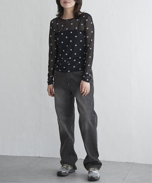 VENCEEXCHANGE（ヴァンスエクスチェンジ）の「シアーフラワーフロッキープルオーバー（Tシャツ/カットソー・レディース・ブラック/アイボリー/グレー・FREE）」の20枚目の写真