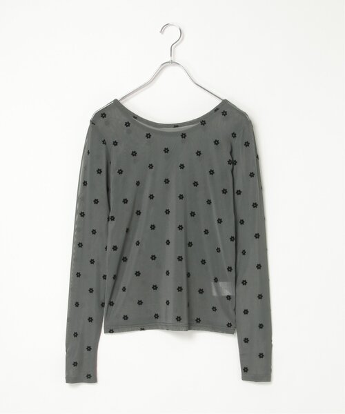 VENCEEXCHANGE（ヴァンスエクスチェンジ）の「シアーフラワーフロッキープルオーバー（Tシャツ/カットソー・レディース・ブラック/アイボリー/グレー・FREE）」の22枚目の写真