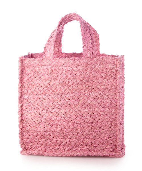 kakatoo（カカトゥ）の「カカトゥ kakatoo / ラフィアスクエアトートバッグ（かごバッグ・レディース・ベージュ/ピンク/グリーン・FREE）」の6枚目の写真