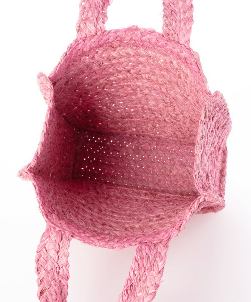 kakatoo（カカトゥ）の「カカトゥ kakatoo / ラフィアスクエアトートバッグ（かごバッグ・レディース・ベージュ/ピンク/グリーン・FREE）」の9枚目の写真