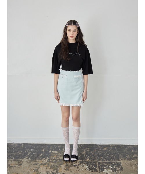 etre loin（エトルワン）の「Lace trimming mini skirt（スカート・レディース・グレー/ブラック/ミント・M）」の8枚目の写真