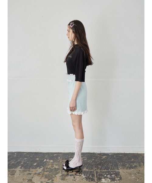 etre loin（エトルワン）の「Lace trimming mini skirt（スカート・レディース・グレー/ブラック/ミント・M）」の10枚目の写真