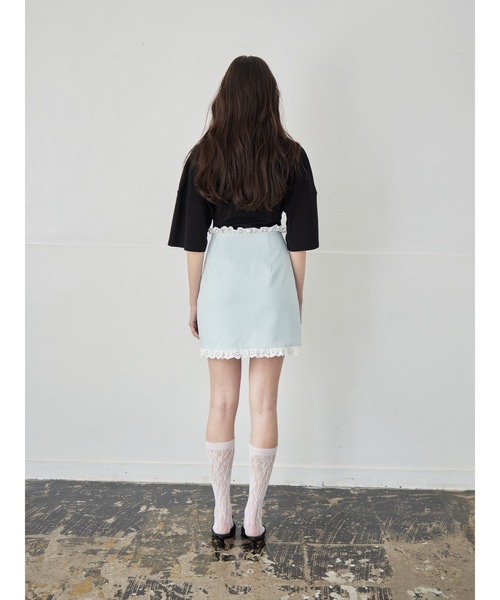 etre loin（エトルワン）の「Lace trimming mini skirt（スカート・レディース・グレー/ブラック/ミント・M）」の11枚目の写真