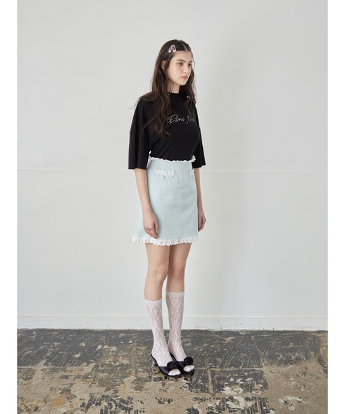 etre loin（エトルワン）の「Lace trimming mini skirt（スカート・レディース・グレー/ブラック/ミント・M）」の13枚目の写真