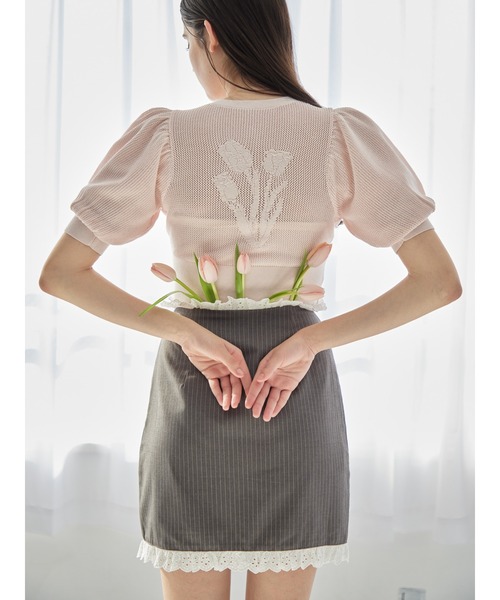 etre loin（エトルワン）の「Lace trimming mini skirt（スカート・レディース・グレー/ブラック/ミント・M）」の14枚目の写真
