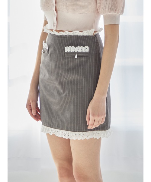 etre loin（エトルワン）の「Lace trimming mini skirt（スカート・レディース・グレー/ブラック/ミント・M）」の19枚目の写真