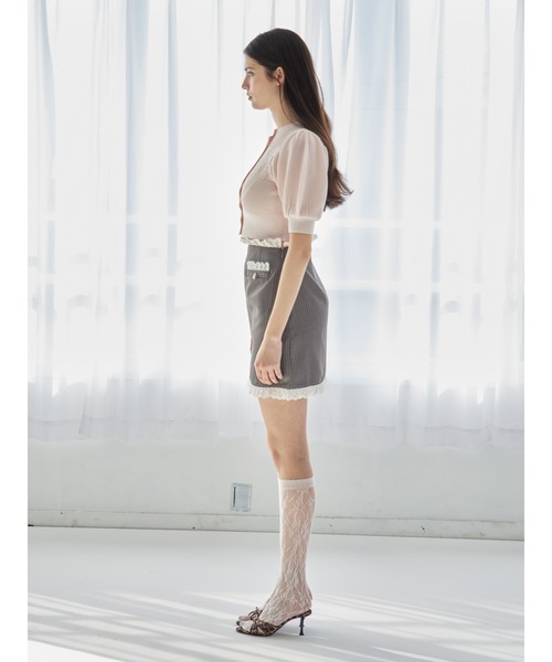 etre loin(エトルワン)の「Lace trimming mini skirt(スカート・レディース・グレー/ブラック/ミント・M)」の22枚目の写真