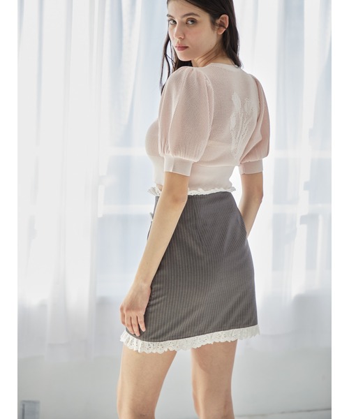 etre loin（エトルワン）の「Lace trimming mini skirt（スカート・レディース・グレー/ブラック/ミント・M）」の15枚目の写真