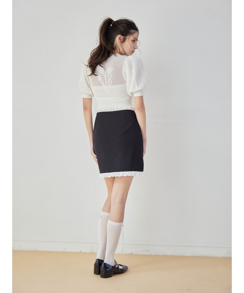 Lace trimming mini skirt（スカート）｜etre loin（エトルワン