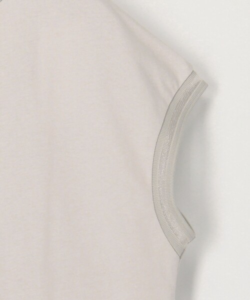 MICO COULIER（ミコクリエ）の「リブ部分シアー フレンチスリーブTシャツ（Tシャツ/カットソー・レディース・ブラック/オフホワイト/グレイッシュベージュ・38）」の6枚目の写真