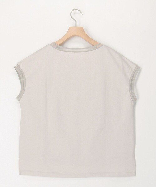 MICO COULIER（ミコクリエ）の「リブ部分シアー フレンチスリーブTシャツ（Tシャツ/カットソー・レディース・ブラック/オフホワイト/グレイッシュベージュ・38）」の10枚目の写真