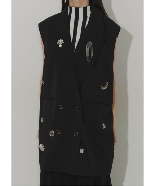 トップス Chris TROIS. Collected Bijoux vest Chris TROIS.（クリストロワ）の「Collected Bijoux vest（ベスト