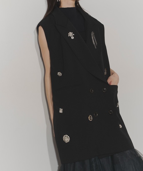 トップス Chris TROIS. Collected Bijoux vest Chris TROIS.（クリストロワ）の「Collected Bijoux vest（ベスト