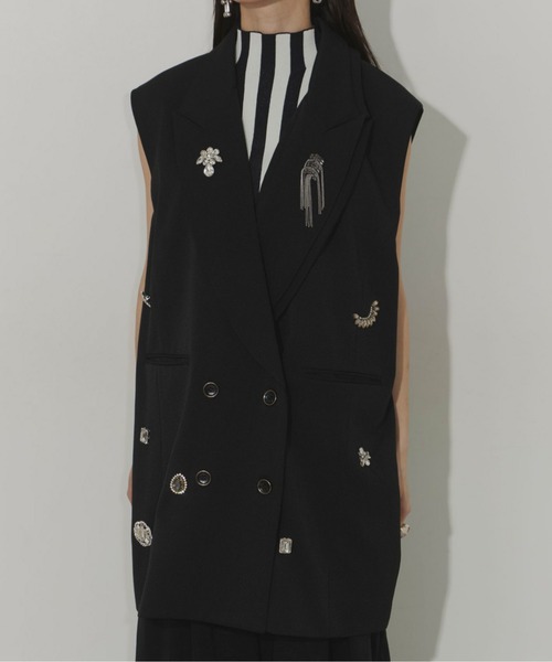 トップス Chris TROIS. Collected Bijoux vest Chris TROIS.（クリストロワ）の「Collected Bijoux vest