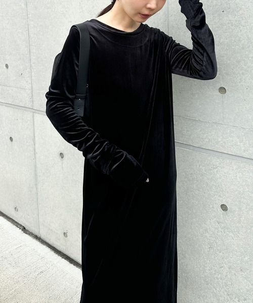 select MOCA by son(セレクトモカバイソン)の「フィンガースリーブベロアロングワンピ―ス【by SON】(ワンピース・レディース・ブラック/ブラウン・MEDIUM/LARGE/LT)」の11枚目の写真