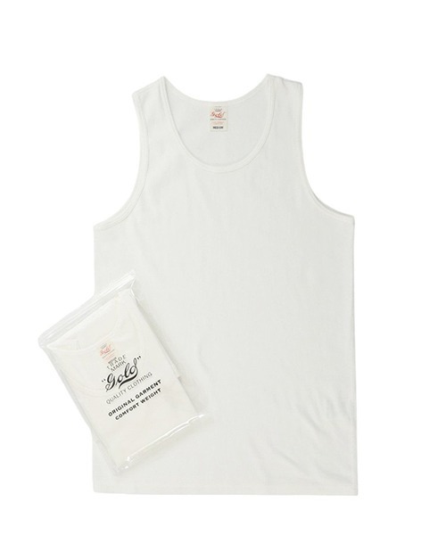 GOLD（ゴールド）の「東洋エンタープライズ GOLD / ゴールド：30/1 ORGANIC COTTON 1-PACK REGULAR TANKTOP：25A-GL79311[MUS]（タンクトップ・メンズ・ブラック/ホワイト・S/L/M）」の8枚目の写真