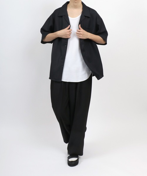 ANPAS（アンパス）の「Waffle Roundhem layered tank top/ワッフルタンクトップ レディース メンズ レイヤード ラウンドヘム（タンクトップ・メンズ・ブラック/ホワイト・M/L）」の9枚目の写真