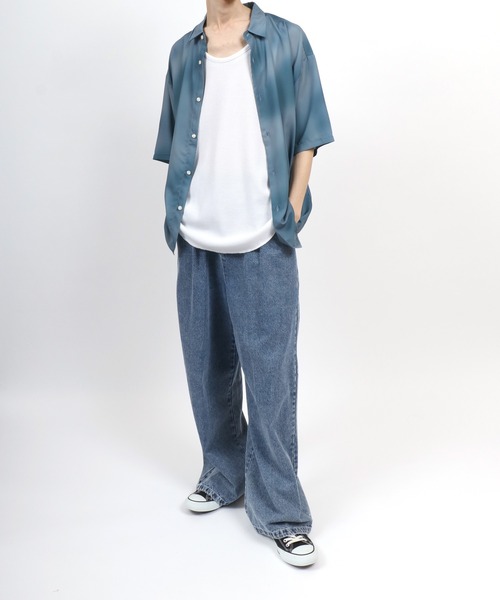 ANPAS（アンパス）の「Waffle Roundhem layered tank top/ワッフルタンクトップ レディース メンズ レイヤード ラウンドヘム（タンクトップ・メンズ・ブラック/ホワイト・M/L）」の8枚目の写真