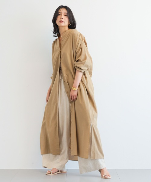 BARNYARDSTORM（バンヤードストーム）の「BARNYARDSTORM /　バックスリットロングシャツワンピース（ワンピース・レディース・ブラック/ベージュ・S/M）」の21枚目の写真