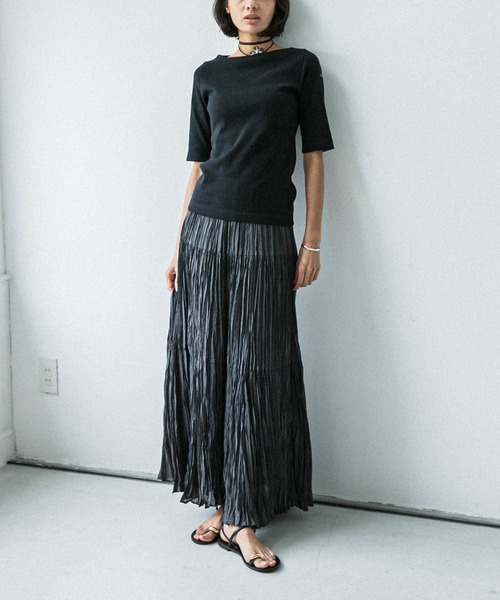 Le Minor(ルミノア)の「『別注』Le minor×UR Rib short sleeve t-shirts(Tシャツ/カットソー・レディース・その他1/ブラック・FREE)」の7枚目の写真