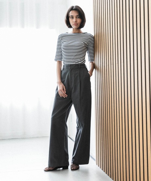 Le Minor(ルミノア)の「『別注』Le minor×UR Rib short sleeve t-shirts(Tシャツ/カットソー・レディース・その他1/ブラック・FREE)」の12枚目の写真