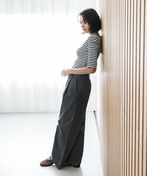 Le Minor(ルミノア)の「『別注』Le minor×UR Rib short sleeve t-shirts(Tシャツ/カットソー・レディース・その他1/ブラック・FREE)」の14枚目の写真