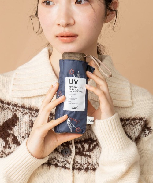 Casselini(キャセリーニ)の「Casselini(キャセリーニ)【Wpc. × Casselini】完全遮光 晴雨兼用チューリップ柄折りたたみ傘(折りたたみ傘・レディース・ホワイト/イエロー/ネイビー・FREE)」の11枚目の写真