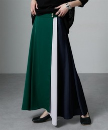 Soiunique | 配色カラーパターンイレギュラーヘムスカート　［Soiunique］(スカート)