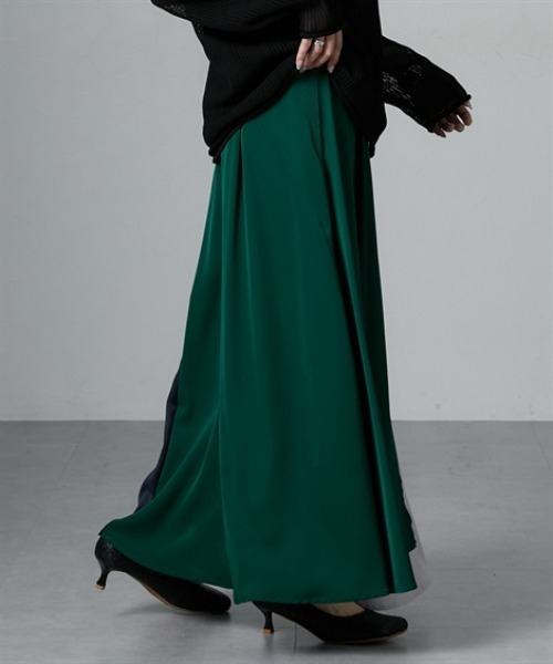 Soiunique（スワユニーク）の「配色カラーパターンイレギュラーヘムスカート　［Soiunique］（スカート・レディース・ブラック系/グリーン系・LL/M/L）」の15枚目の写真