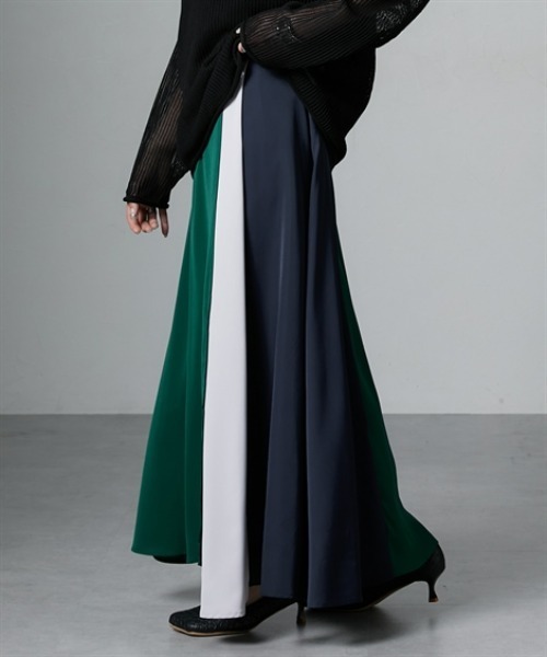 Soiunique（スワユニーク）の「配色カラーパターンイレギュラーヘムスカート　［Soiunique］（スカート・レディース・ブラック系/グリーン系・LL/M/L）」の16枚目の写真