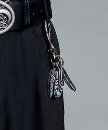 CALIFORNIA OUTFITTERS（カリフォルニア アウトフィッターズ）の「4D15 インディアン フェザーキーホルダー シルバー ターコイズ（キーケース/キーアクセサリー・レディース）」