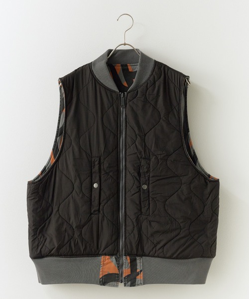 made in standard (メイドインスタンダード)の「MADE IN STANDARD / メイドインスタンダード MA-1 VEST REVERSIBLE ベスト メンズ 秋物 秋服 2026年秋冬 冬服(ダウンベスト・メンズ・ブラック/グレー・L/M)」の13枚目の写真