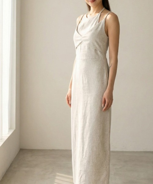 Per sist ence（パーシエンス）の「ツイードタイトキャミワンピース / ロングワンピース（ワンピース・レディース・アイボリー/ブラック/グレー/ブラウン・ONE SIZE）」の2枚目の写真