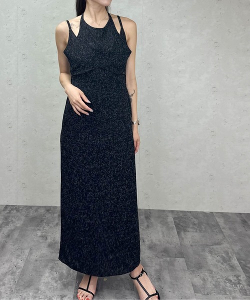 Per sist ence（パーシエンス）の「ツイードタイトキャミワンピース / ロングワンピース（ワンピース・レディース・アイボリー/ブラック/グレー/ブラウン・ONE SIZE）」の3枚目の写真