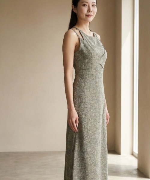 Per sist ence（パーシエンス）の「ツイードタイトキャミワンピース / ロングワンピース（ワンピース・レディース・アイボリー/ブラック/グレー/ブラウン・ONE SIZE）」の14枚目の写真