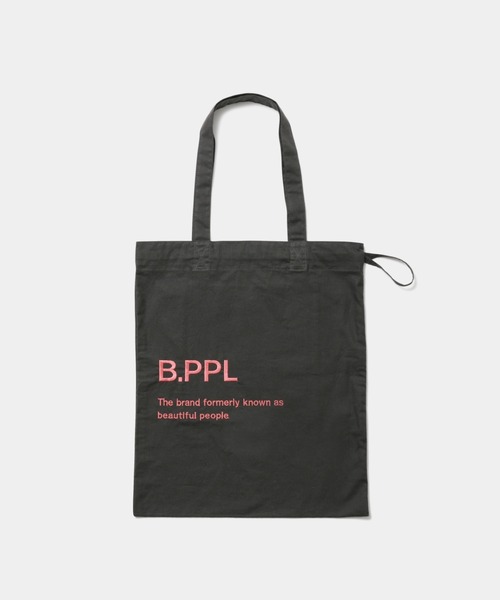 beautiful people（ビューティフルピープル）の「B.PPL gathering     tote bag（トートバッグ・レディース・チャコール/ベージュ/サンドベージュ/ブラウン/ピンク/ネイビー/ラベンダー/イエロー/グレー×ピンク/ベージュ系1・FREE）」の2枚目の写真