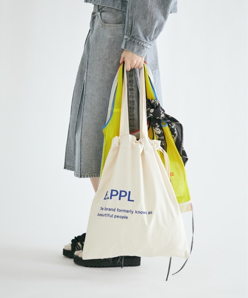 beautiful people（ビューティフルピープル）の「B.PPL gathering     tote bag（トートバッグ・レディース・チャコール/ベージュ/サンドベージュ/ブラウン/ピンク/ネイビー/ラベンダー/イエロー/グレー×ピンク/ベージュ系1・FREE）」の19枚目の写真