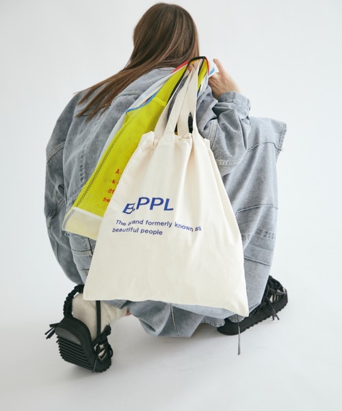 beautiful people（ビューティフルピープル）の「B.PPL gathering     tote bag（トートバッグ・レディース・チャコール/ベージュ/サンドベージュ/ブラウン/ピンク/ネイビー/ラベンダー/イエロー/グレー×ピンク/ベージュ系1・FREE）」の20枚目の写真
