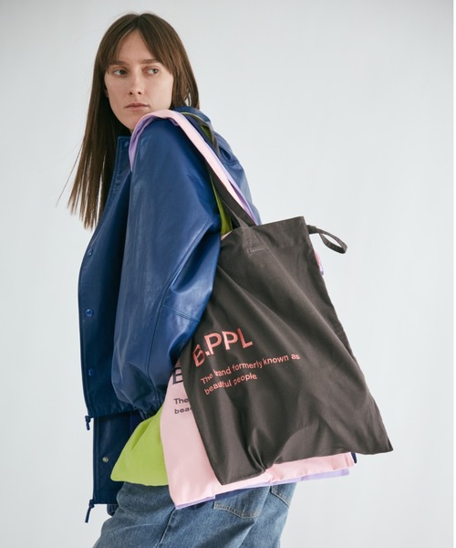 beautiful people(ビューティフルピープル)の「B.PPL gathering tote bag(トートバッグ・レディース・チャコール/ベージュ/サンドベージュ/ブラウン/ピンク/ネイビー/ラベンダー/イエロー/グレー×ピンク/ベージュ系1・FREE)」の18枚目の写真