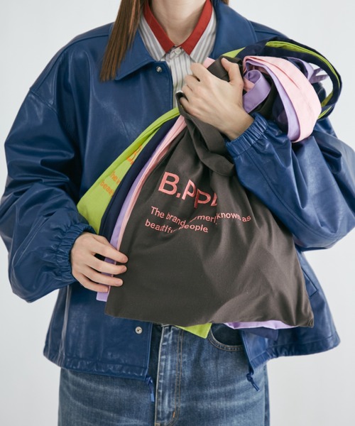 beautiful people(ビューティフルピープル)の「B.PPL gathering tote bag(トートバッグ・レディース・チャコール/ベージュ/サンドベージュ/ブラウン/ピンク/ネイビー/ラベンダー/イエロー/グレー×ピンク/ベージュ系1・FREE)」の19枚目の写真