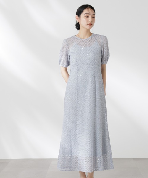 kaene(カエン)の「kaene/スパンコールレースドレス(ドレス・レディース・ブラック/サックスブルー・S/XS)」の18枚目の写真